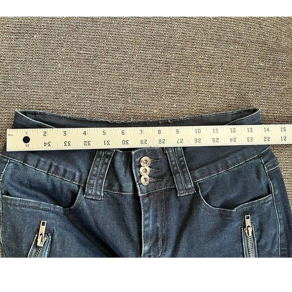 Hot Topic Butterflies & Skulls Low-Rise Girls Flare Jean, Y2K, Gothic, Size 7 - Picture 7 of 14